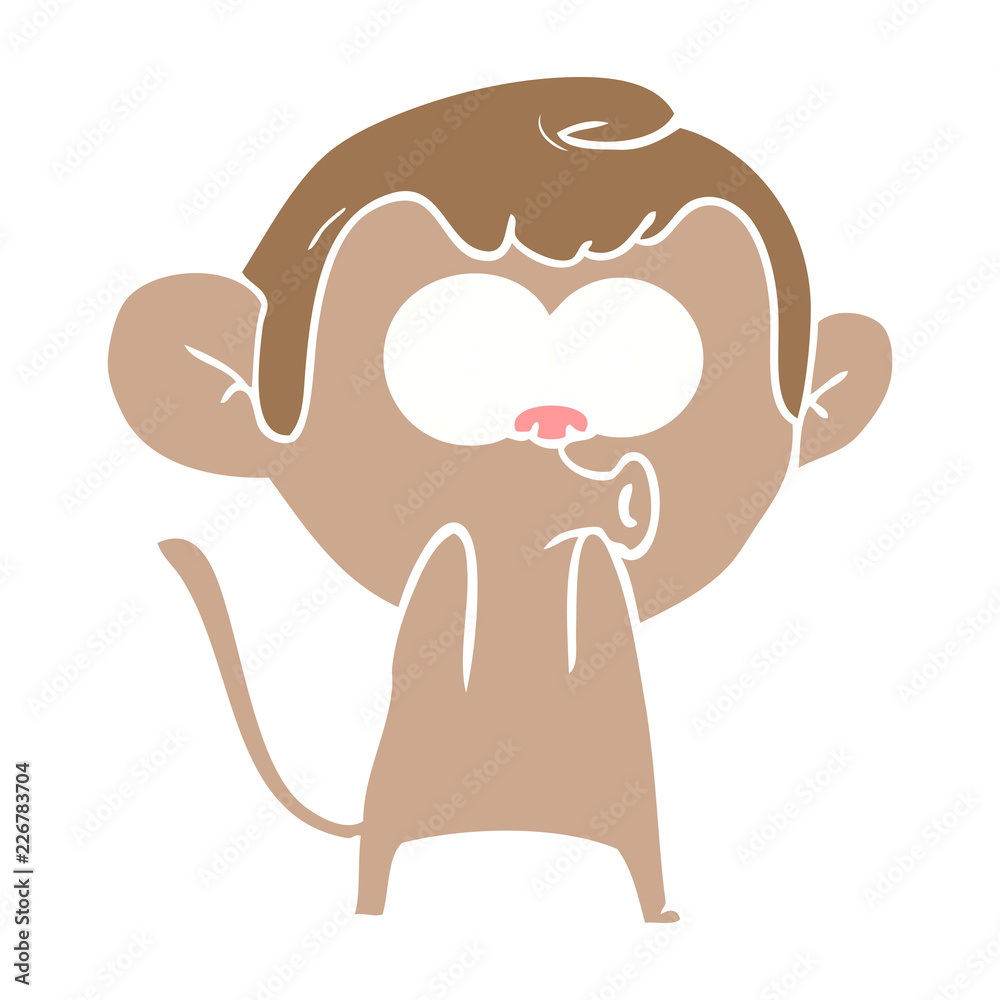 flat color style cartoon surprised monkey flat color style cartoon surprised monkey