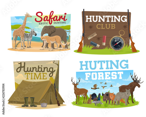 Hunting club and safari hunt adventure