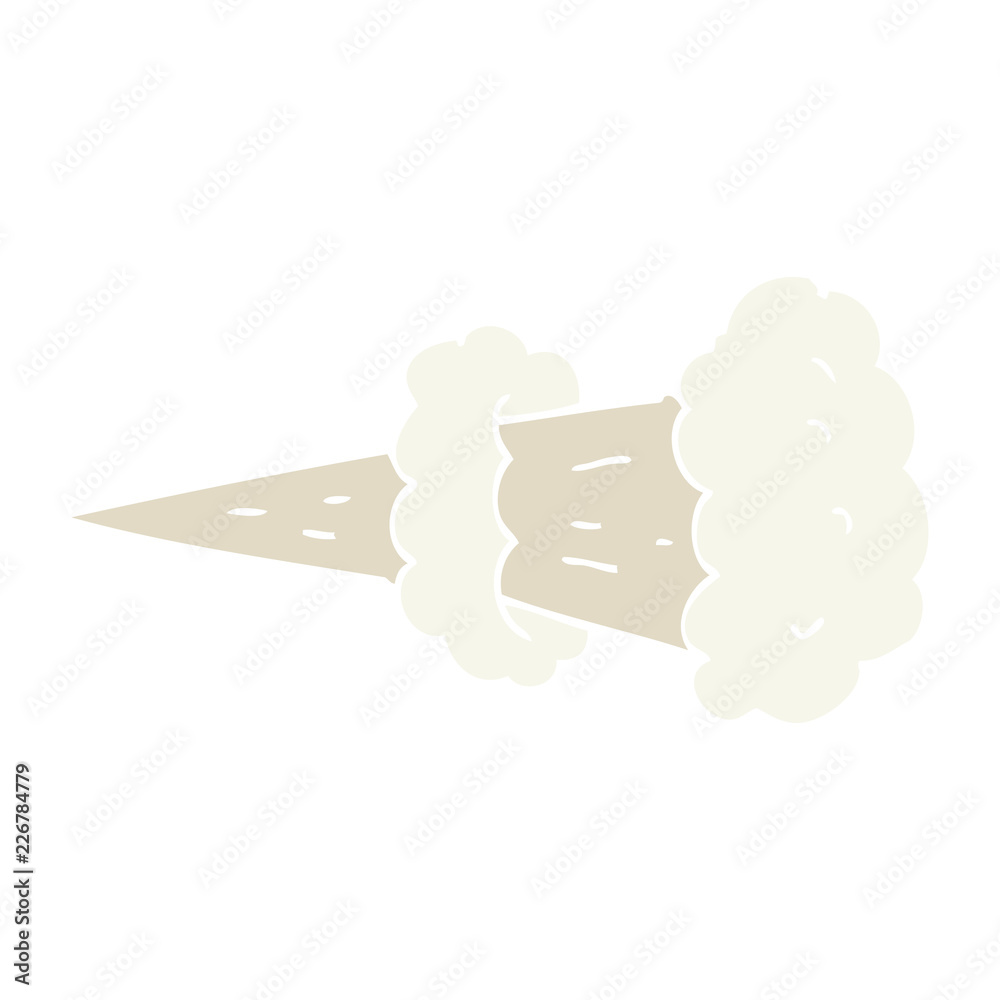 flat color illustration of a cartoon smoke blast