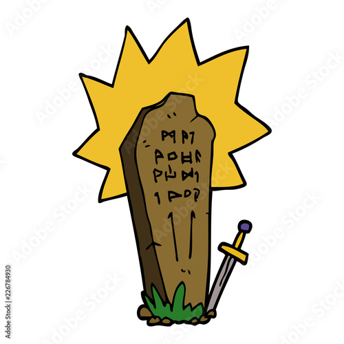 cartoon doodle of a heros grave