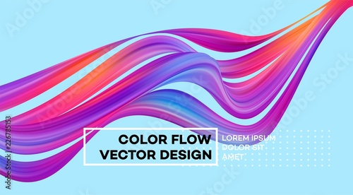 Modern colorful flow poster. Wave Liquid shape in color background. Art design for your design project. Vector illustration