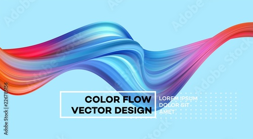 Modern colorful flow poster. Wave Liquid shape in color background. Art design for your design project. Vector illustration