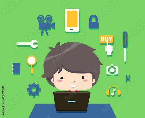 Kid Boy App Development Ill...