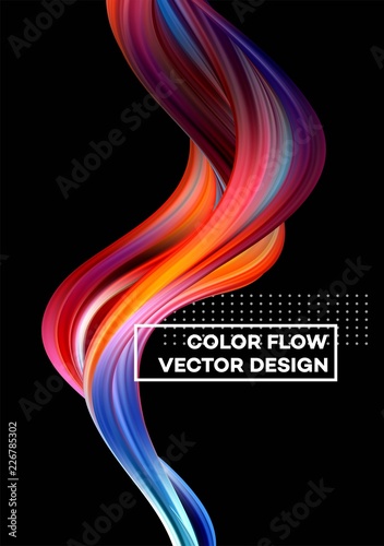 Modern colorful flow poster. Wave Liquid shape in color background. Art design for your design project. Vector illustration