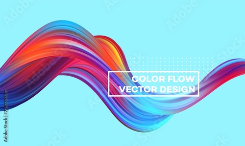 Modern colorful flow poster. Wave Liquid shape in color background. Art design for your design project. Vector illustration