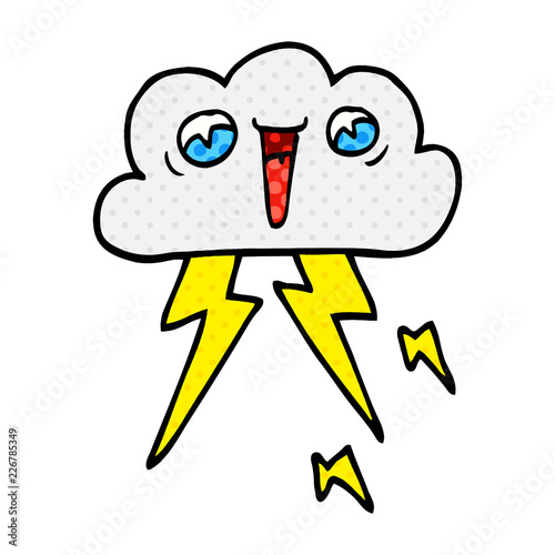 cartoon doodle of thunder cloud