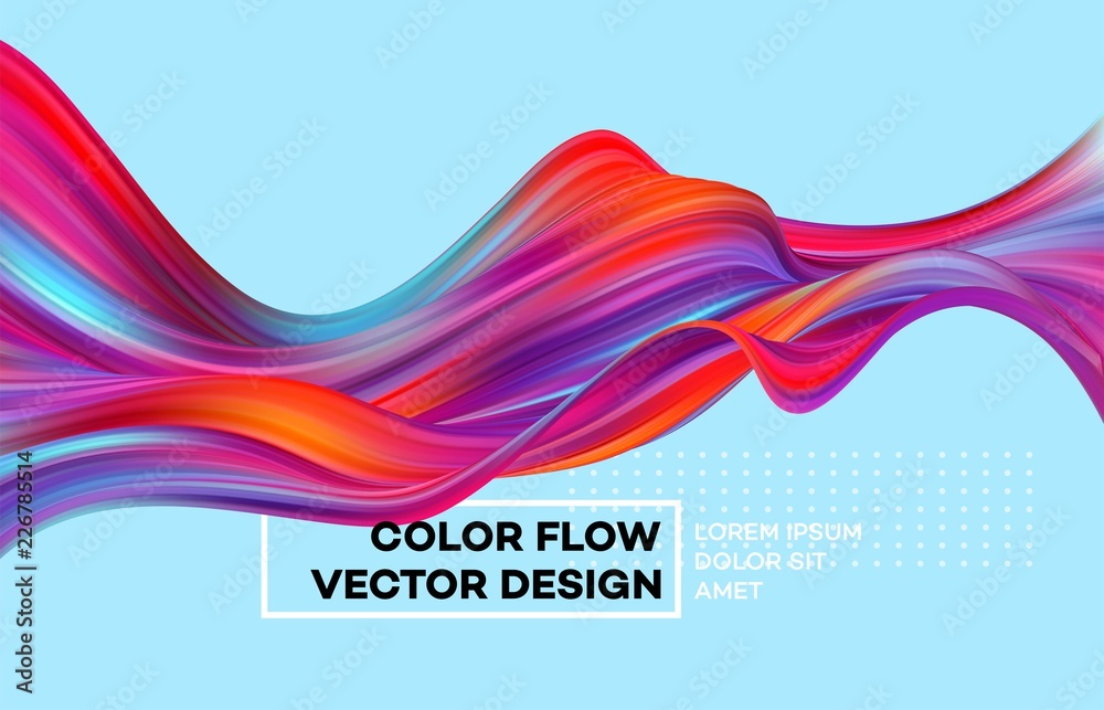Modern colorful flow poster. Wave Liquid shape in color background. Art design for your design project. Vector illustration - obrazy, fototapety, plakaty 