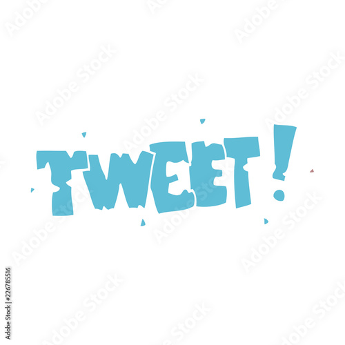 cartoon doodle bird tweet