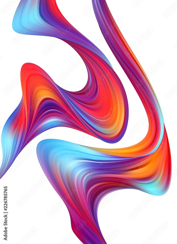 Modern blue flow poster wave liquid shape color Vector Image