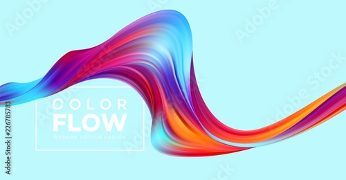 Modern colorful flow poster. Wave Liquid shape in color background. Art design for your design project. Vector illustration