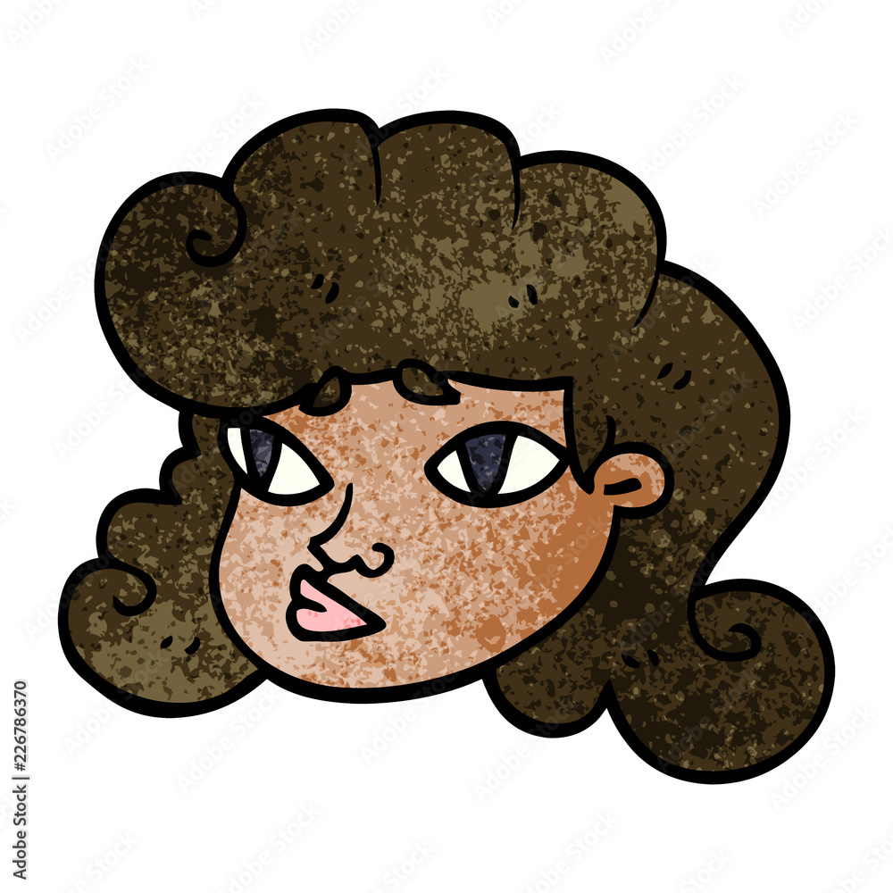Fototapeta premium cartoon doodle female face