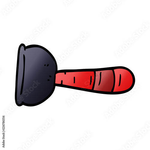 cartoon doodle toilet plunger