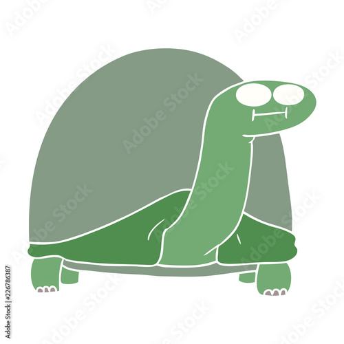 flat color style cartoon tortoise