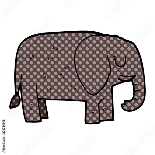cartoon doodle elephant standing still