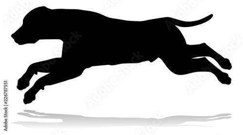 A detailed animal silhouette of a pet dog