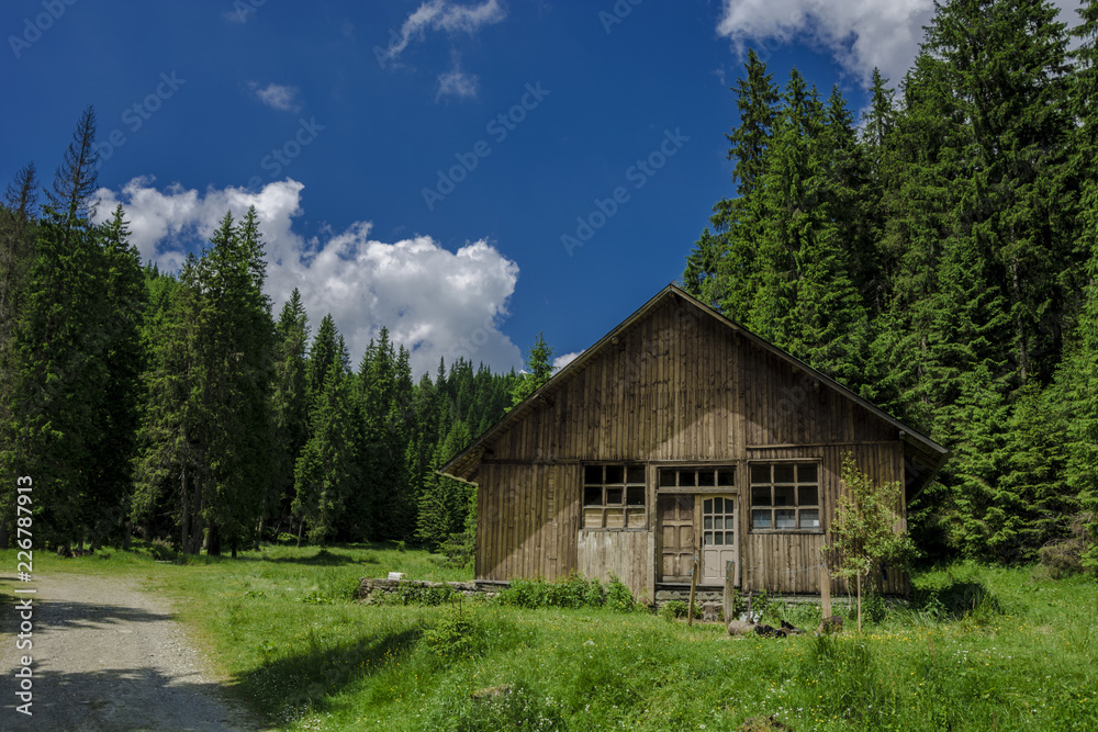 Mountain Cabin with Blue Sky Mountain Cabin with Blue Sky