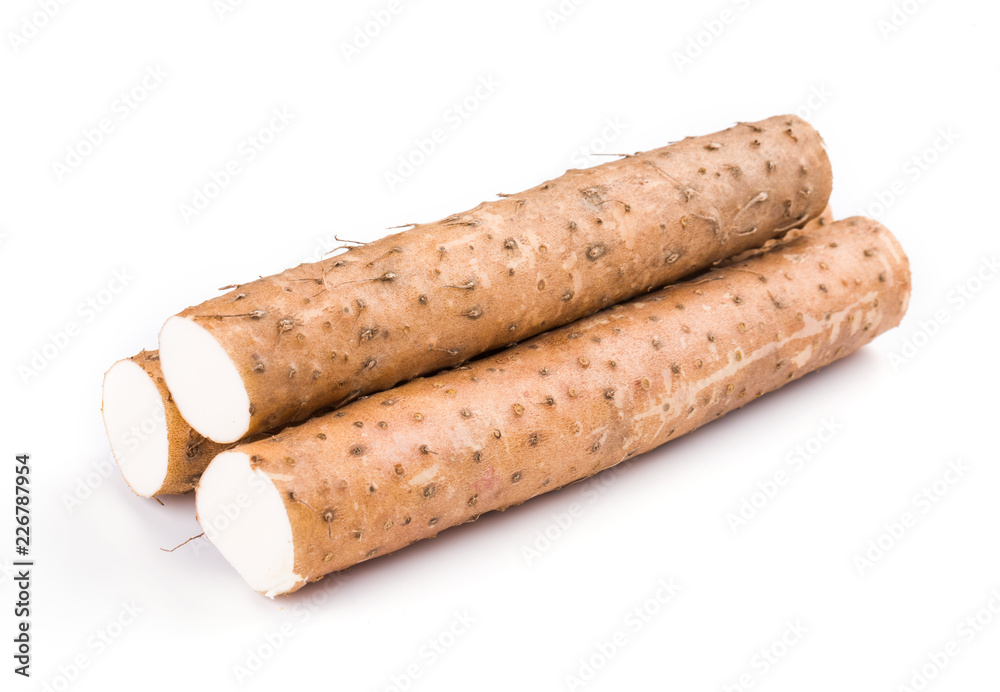 Chinese yam on white background Chinese yam on white background