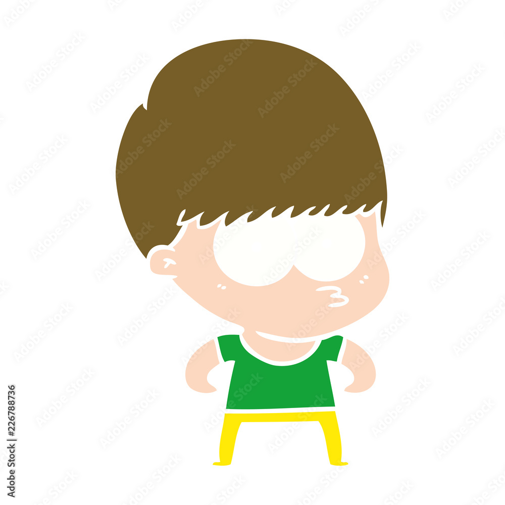 curious flat color style cartoon boy curious flat color style cartoon boy