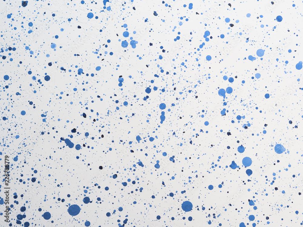 White and blue dots acrylic painted abstract background. Trendy unique backdrop White and blue dots acrylic painted abstract background. Trendy unique backdrop