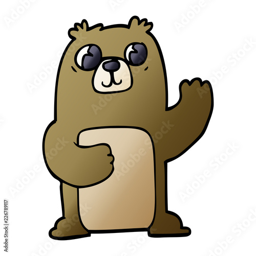 cartoon doodle wide eyed bear