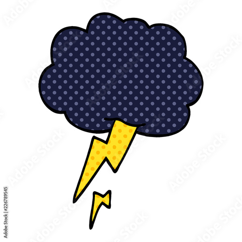 cartoon doodle thunder and lightening