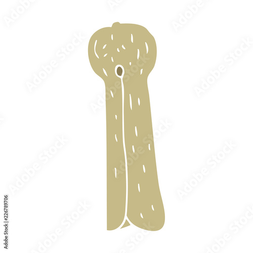 flat color illustration of a cartoon old wooden peg