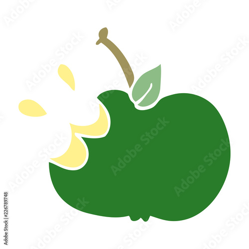 cartoon doodle juicy bitten apple