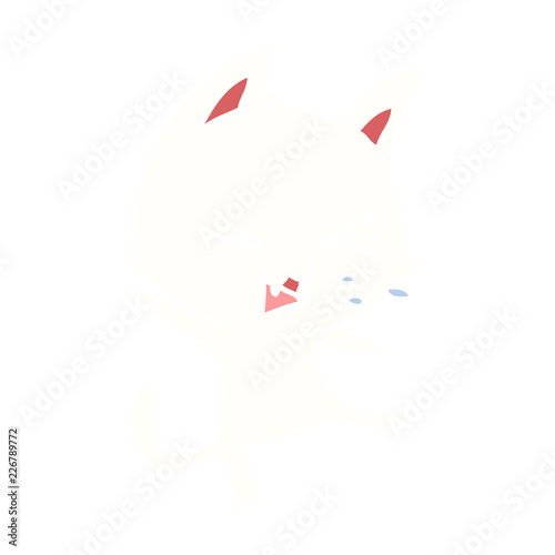 flat color style cartoon cat throwing a tantrum