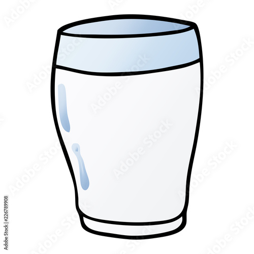 cartoon doodle glass of milk