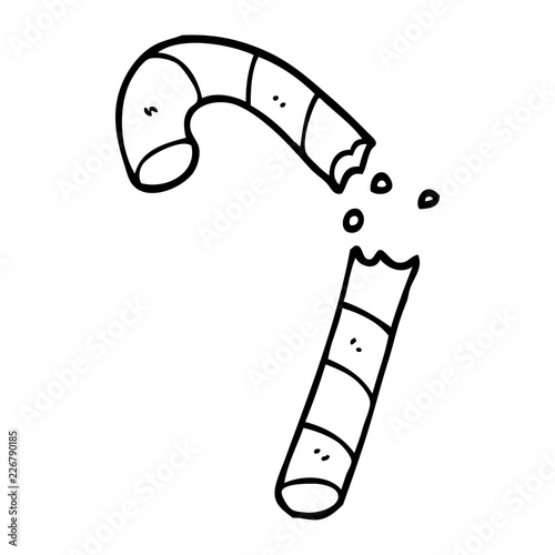 line drawing cartoon xmas candy cane