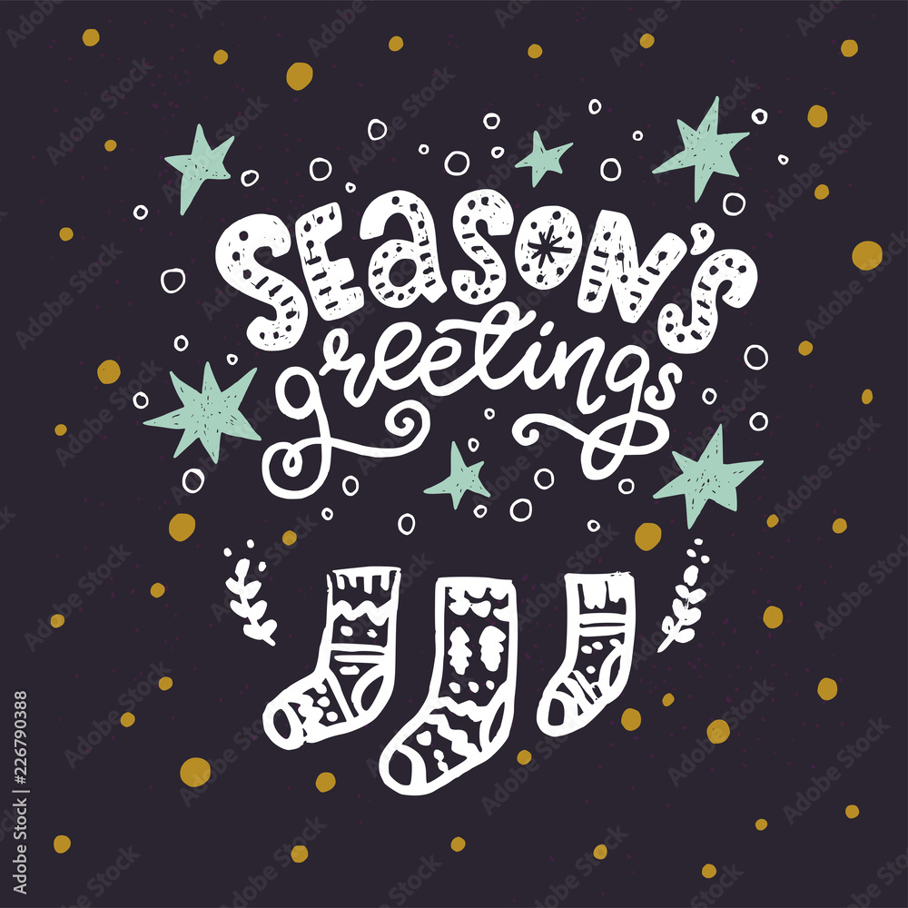 Season's Greeting hand lettering card