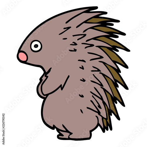 cartoon doodle spiky hedgehog