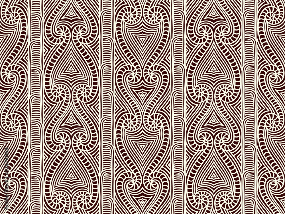 Vecteur Stock Maori tribal pattern vector seamless. African fabric