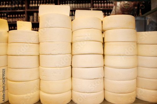 Handmade special cheeses handcrafted  on Mercado Central in Belo Horizonte, Minas Gerais, Brazil.