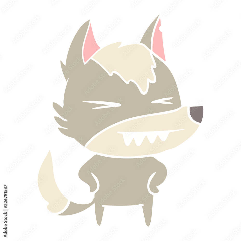 angry wolf flat color style cartoon angry wolf flat color style cartoon