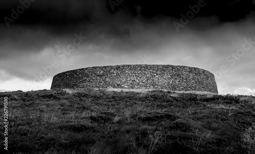 Black and white view of Newgrange heritage, Ireland photo