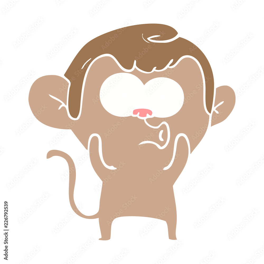 flat color style cartoon hooting monkey flat color style cartoon hooting monkey