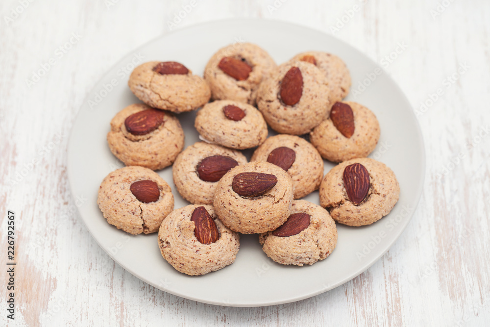 almond cookies on dish