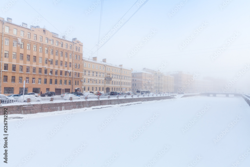 Winter cityscape of Saint Petersburg, Russia