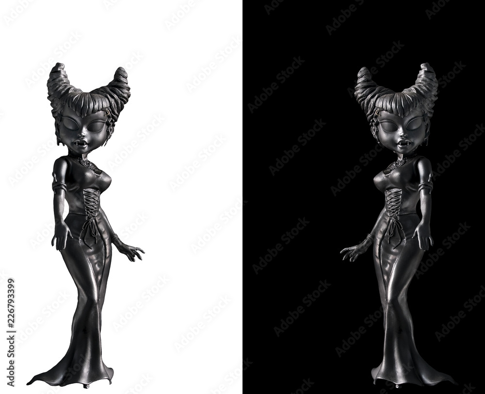 Fototapeta premium Black witch on a white background and black witch on a black background