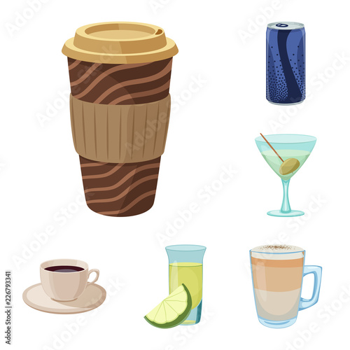Vector design of drink and bar symbol. Collection of drink and party vector icon for stock.