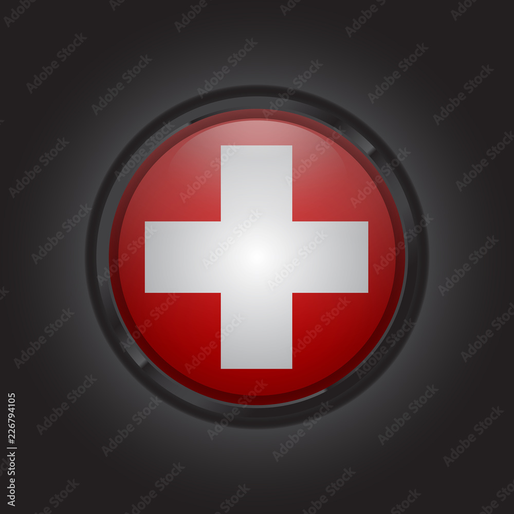 Obraz premium Swiss Round flag vector drawing