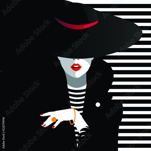 Fashion woman in style pop art. Vector illustration