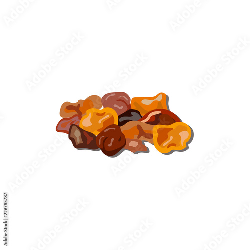 frankincense, amber, myrrh, pieces of gum, resin, tar, semiprecious stones. Vector