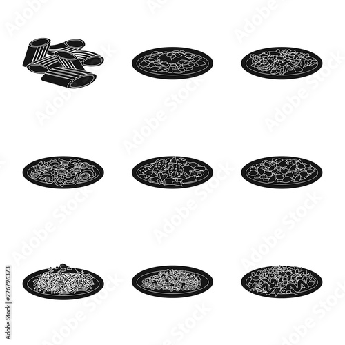 Vector illustration of pasta and carbohydrate icon. Collection of pasta and macaroni stock vector illustration.