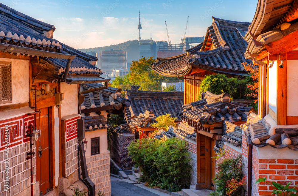 bukchon hank traditional village at Seoul South Korea