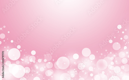 Sweet pink sparkle rays lights with bokeh elegant show on stage abstract background. Dust sparks background.