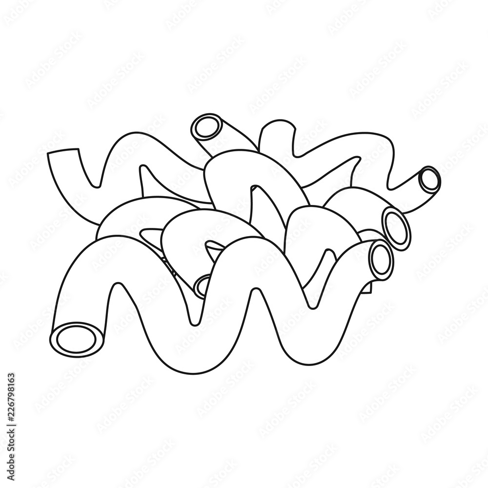 Vector design of pasta and carbohydrate sign. Set of pasta and macaroni stock vector illustration. Vector design of pasta and carbohydrate sign. Set of pasta and macaroni stock vector illustration.
