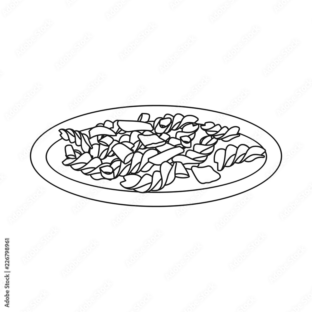 Vector design of pasta and carbohydrate icon. Set of pasta and macaroni stock symbol for web. Vector design of pasta and carbohydrate icon. Set of pasta and macaroni stock symbol for web.