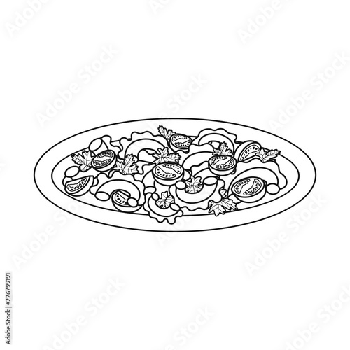Vector illustration of pasta and carbohydrate logo. Collection of pasta and macaroni vector icon for stock.